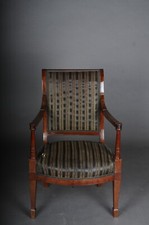 Antique Empire Armchair, Mahogany, around 1890 Armchair Horsehair Upholstery