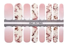 Pink Marble Nail Polish Strips / Nail Wraps / Nail Stickers