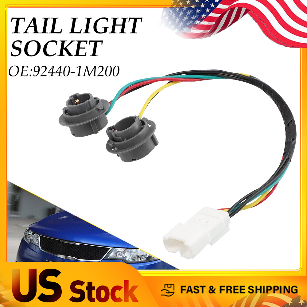 Taillight Rear Tail Light Lamp Socket Wire & For 92440-1M200 Kia Forte 2009-13