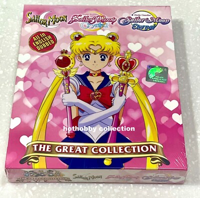 Sailor Moon (Season 1-5 + Crystal + 3 Movie + Eternal 1&2) ~ English Audio ~DVD