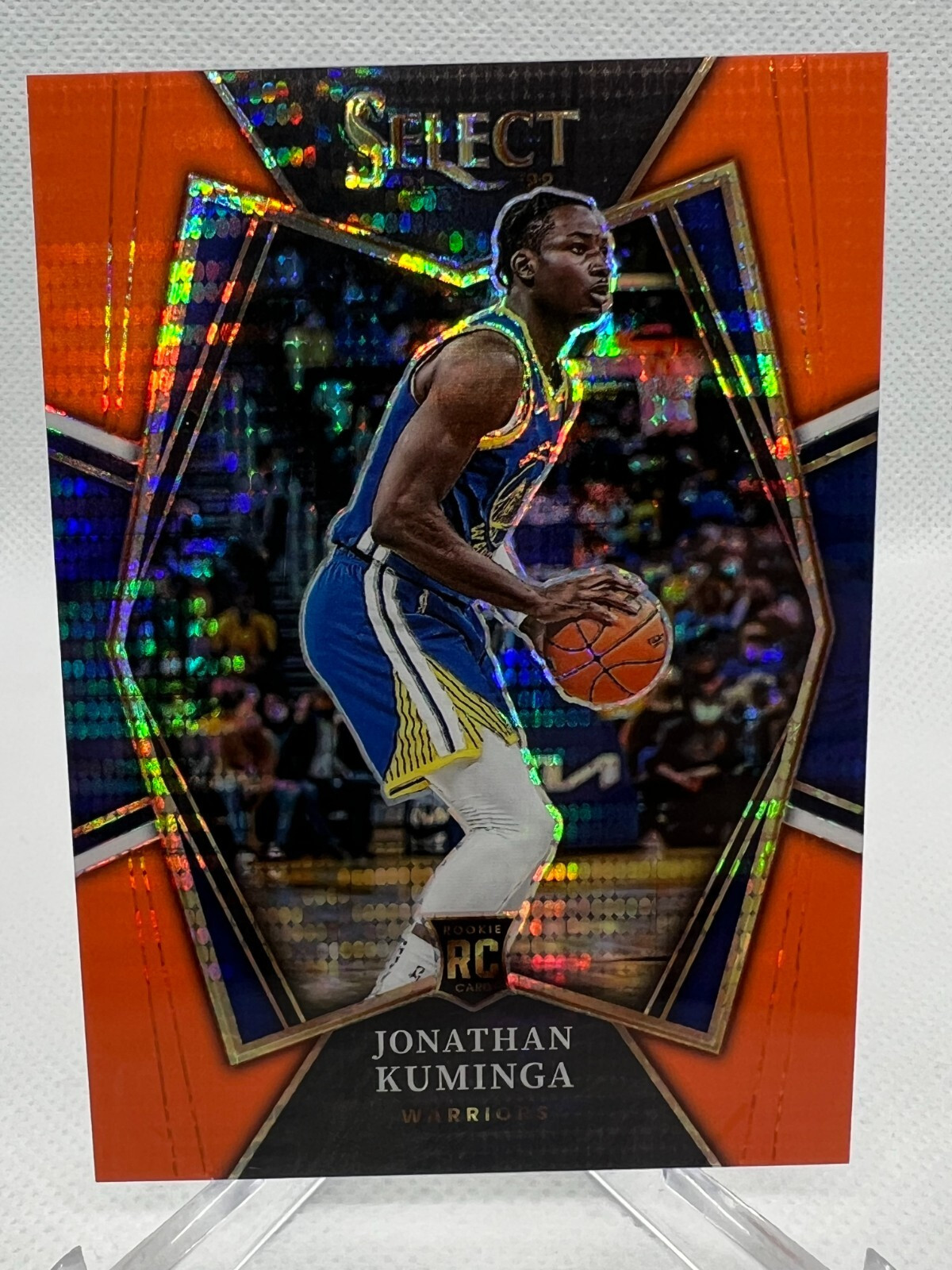 2021-22 Panini Select #123 Neon Orange Pulsar Jonathan Kuminga Rookie #d 01/15