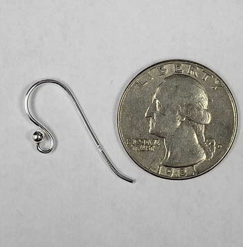Ohrhaken aus Sterlingsilber. Schwere Messer-Ohrdrähte. Perlenende Ohrring Fundstücke. Ball - Bild 3 von 4