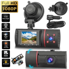 Dual Lens Car DVR Dash Cam Video Recorder G-Sensor 1080P HD Front/Inside Camera
