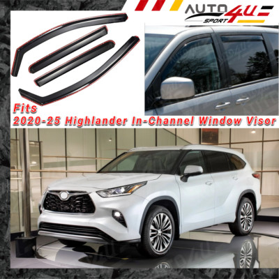 In-Channel Window Visors Rain Guard Deflectors Fits 2020-2025 Toyota Highlander