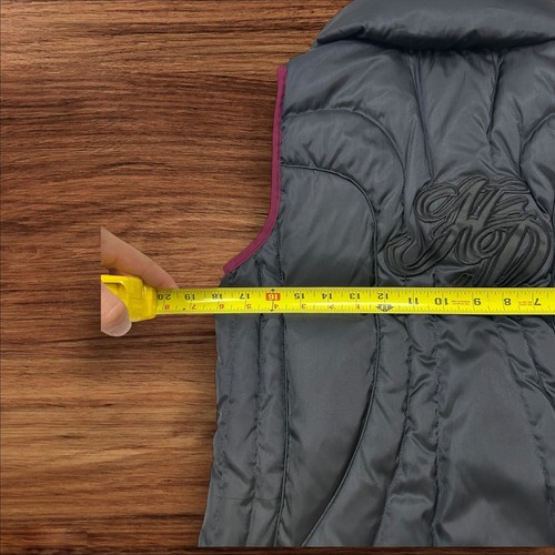 Harley-Davidson Down Puffer Vest Full Zip Quilted Biker Sleeveless Jacket M - Picture 4 of 8
