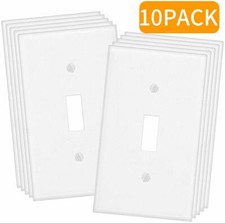 Toggle Wall Plate, Standard Size 1-Gang, Unbreakable Polycarbonate cover 10pack