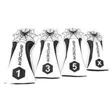 White/Black Spider Embroidery Golf Driver Fairway Wood Rescue Headcover 135X