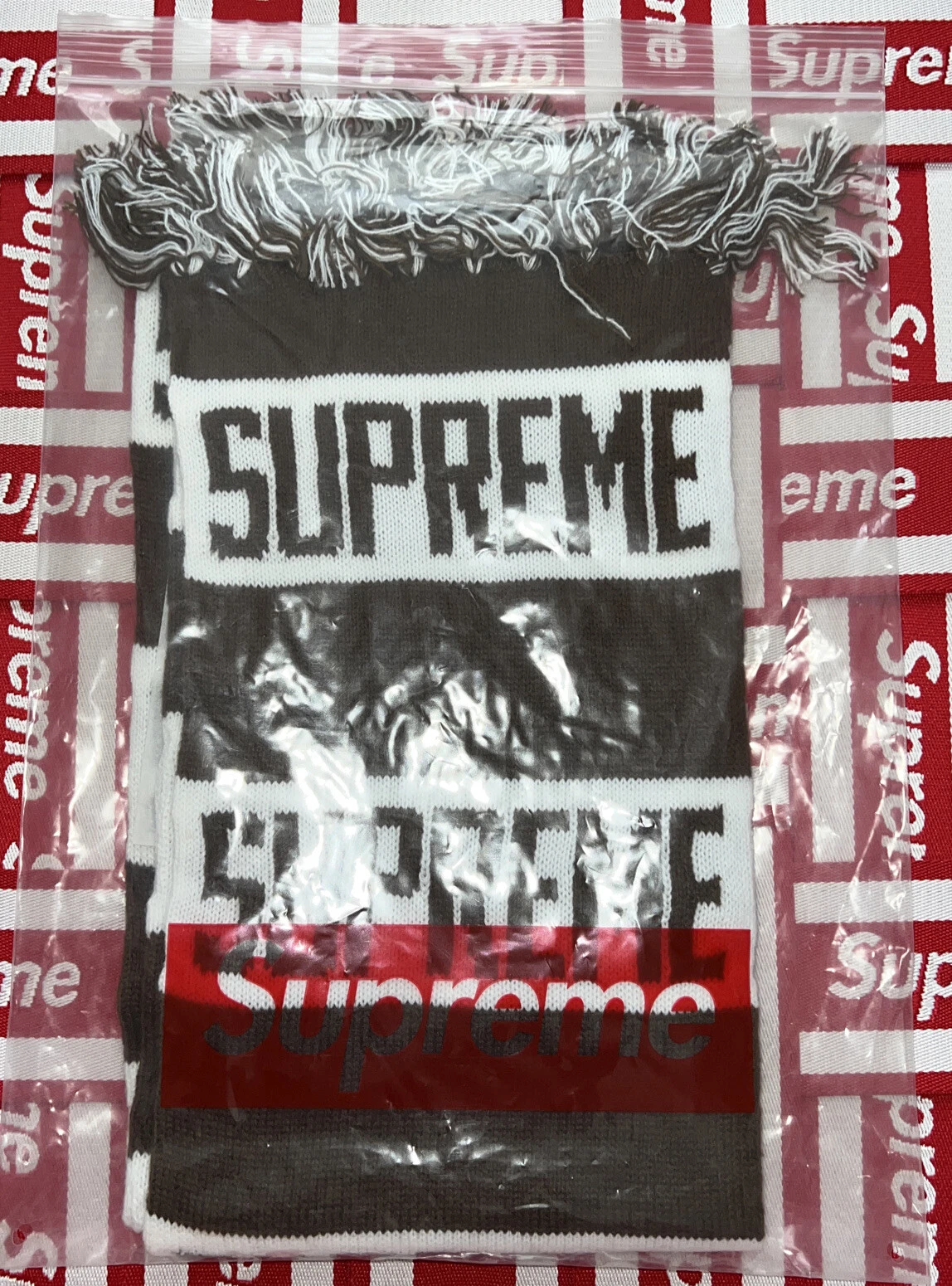 Écharpe Supreme Brown Bar FW16 !!!!BNWB !!!!! Dead Stock !!!! Très rare !!!!!