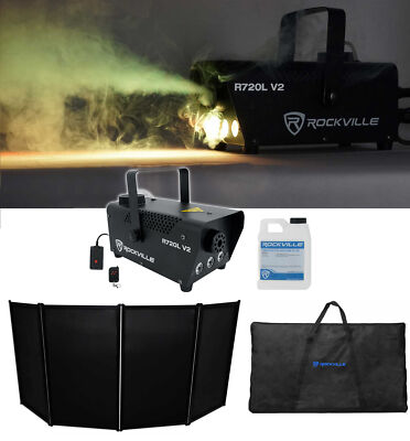 Rockville RFAAB DJ Event Facade Booth+Travel Bag+Scrim+LED Fog Machine+Juice