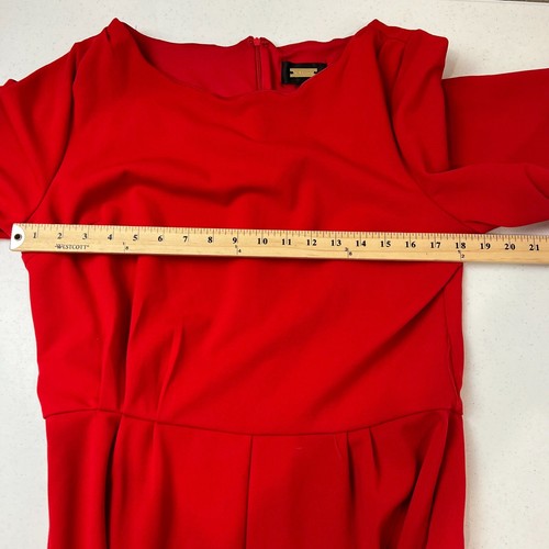 Alexia Admor Womens Cape Jumpsuit Size 14 Red Kimono Sleeve Wide Leg Crepe NWT - Picture 8 of 12