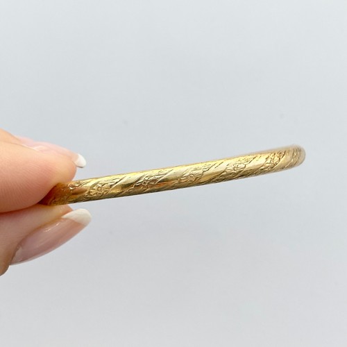 GEMUSTERTER STAPELBARER ARMREIF ARMBAND IN 10K GELBGOLD HOHL - Bild 5 von 6