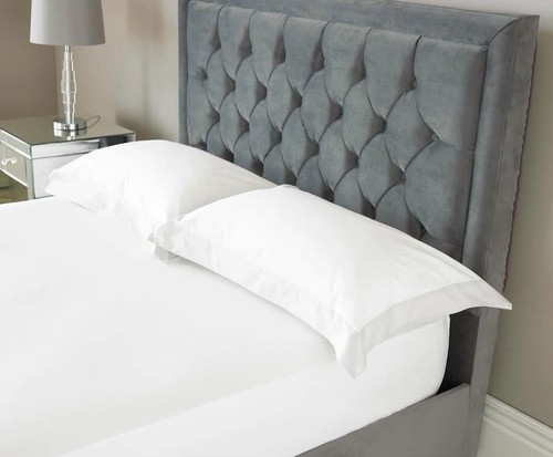 HILTON PLUSH VELVET BED FRAME 5 SIZES SINGLE - SUPER KING MATTRESS OPTION - Picture 8 of 42