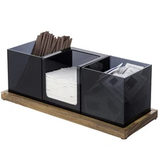 Black Acrylic Coffee and Tea Station Organizer, Coffee Pod Holder, 4 Piece Set