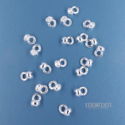 Solid Sterling Silver Round Knot Cover / Clamshell End Connector [Choose Size] - Afbeelding 3 van 12