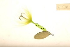 Wordens Rooster Tail In-Line Spinner 2" 1/16 Oz Chartreuse Dalmation 206-CHDA