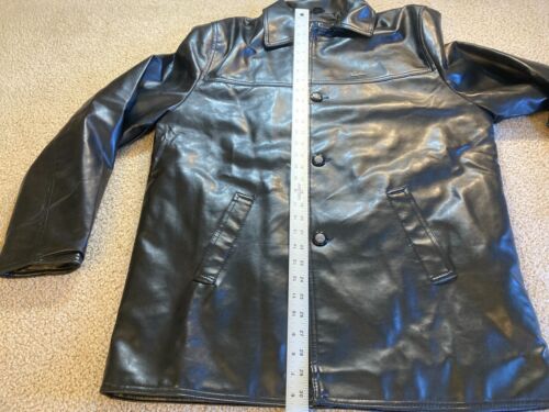AE Luxury Collection Emporio Mens Size M Faux Leather Jacket Coat Black - Picture 3 of 12