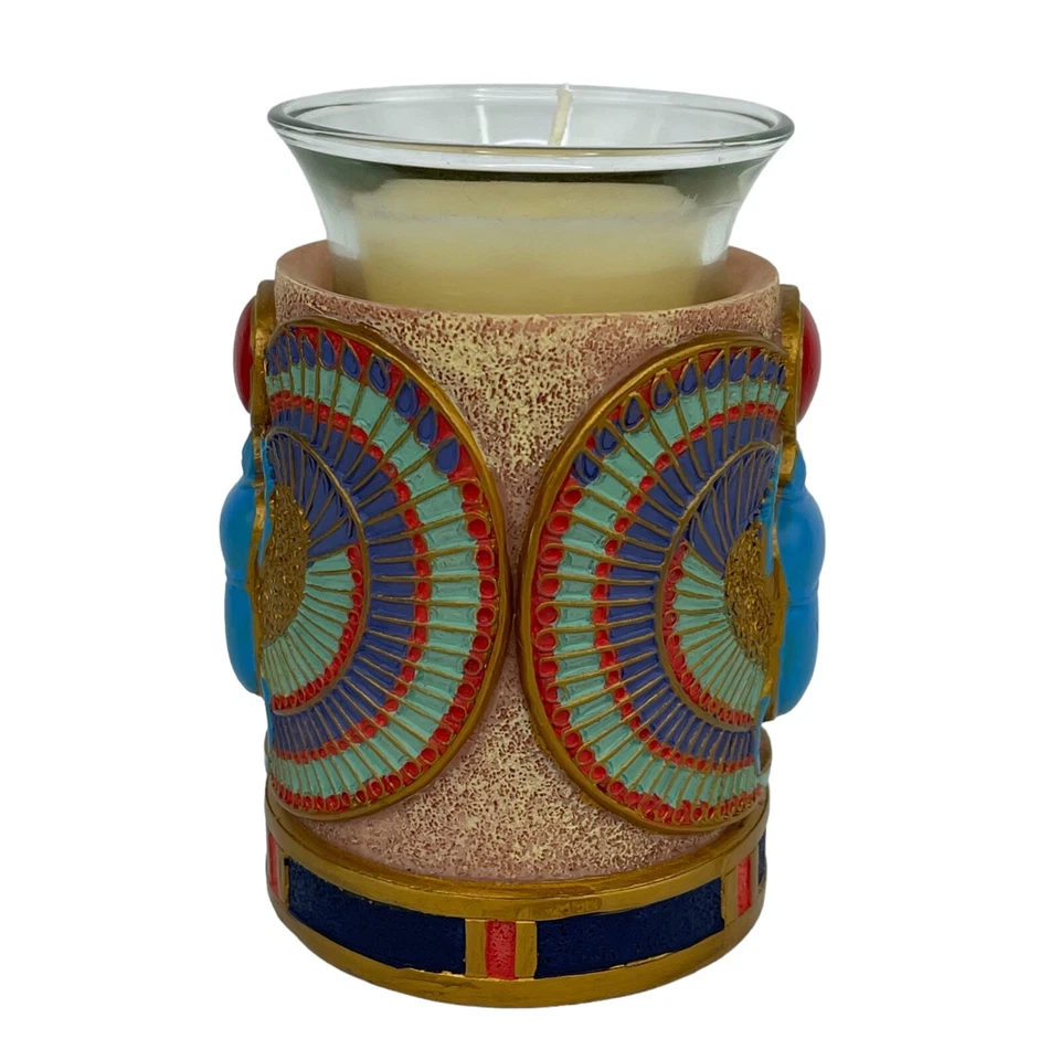 Candelabro egipcio escarabajo alado luz de té de exposición King Tut Foto 3 de 4