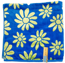 NEW ROYAL NAVY BLUE GREEN KIWI DAISY FLOWER COTTON,VISCOSE SOFT BEACH,BATH TOWEL