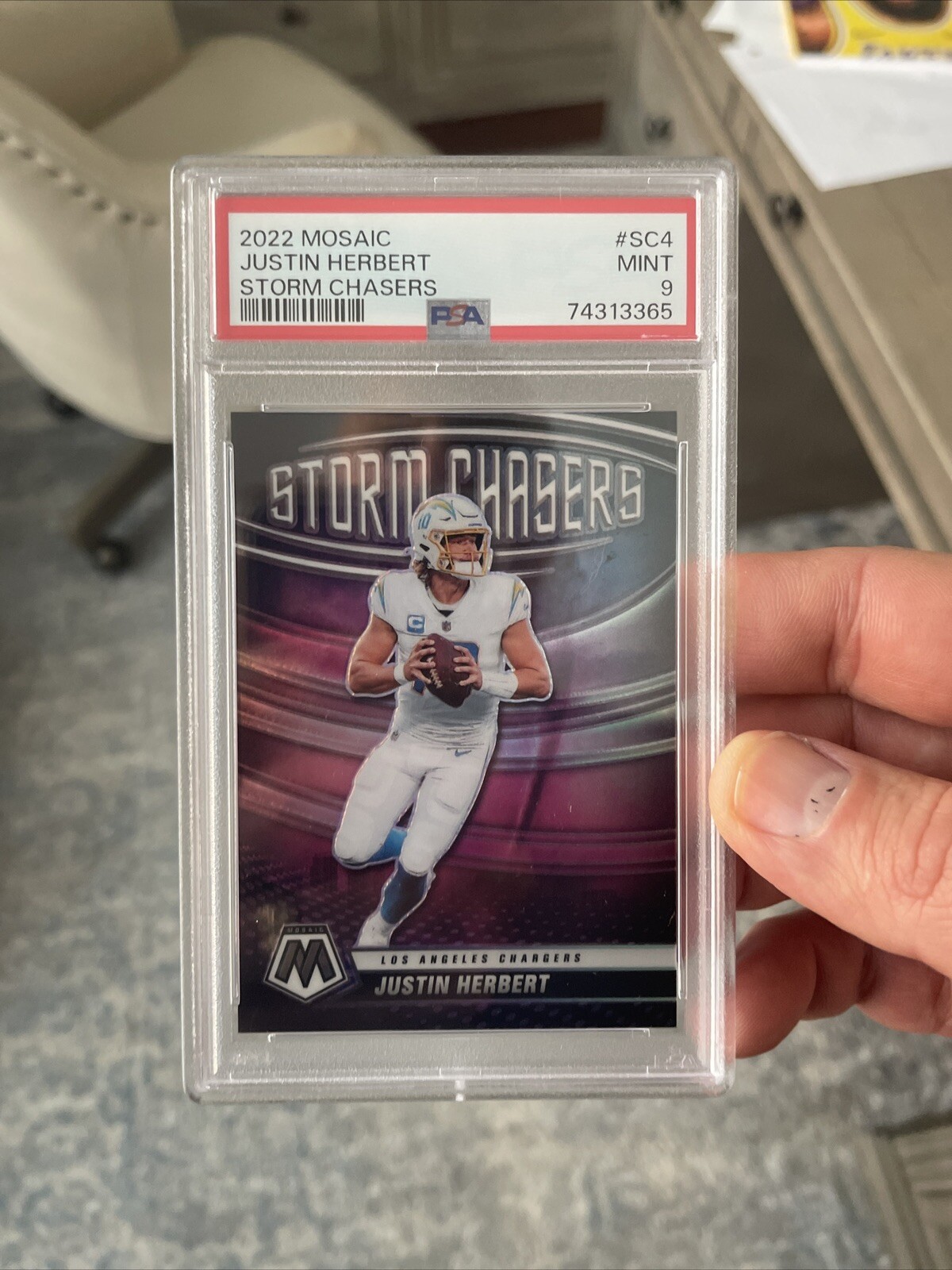 2022 Panini Mosaic Justin Herbert Storm Chasers CASE HIT SSP #SC4 PSA 9 MINT🔥📈