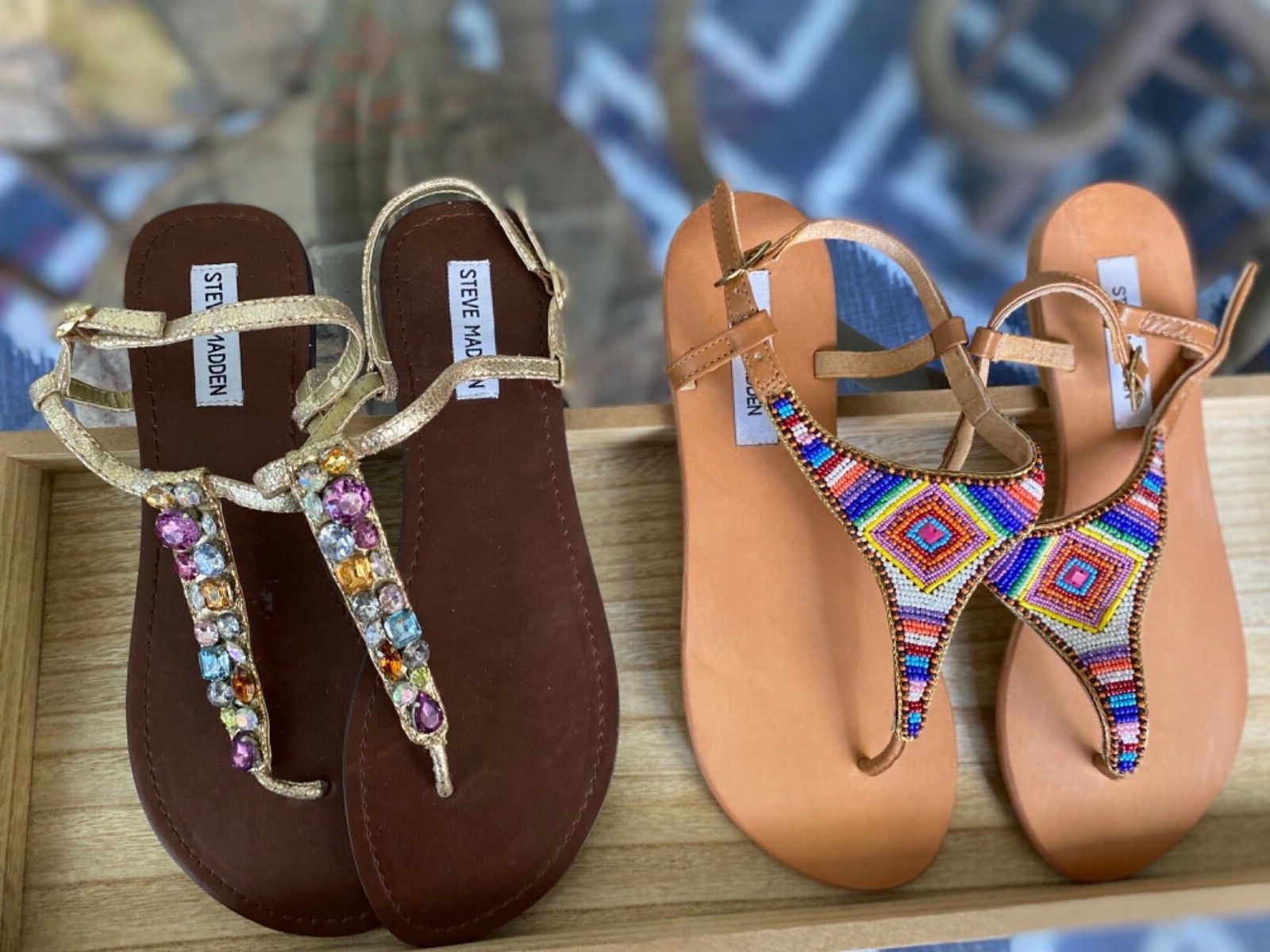 lotto di 2 sandali Steve Madden taglia 10 perline e strass sfarz