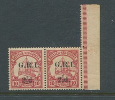 NEW GUINEA 1914 G.R.I. 21/2D OPT YACHT PAIR SG 5 6MM MINT
