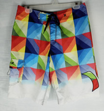 Hurley Multi Color Swim Trunks Board Shorts faded tag size 30 
