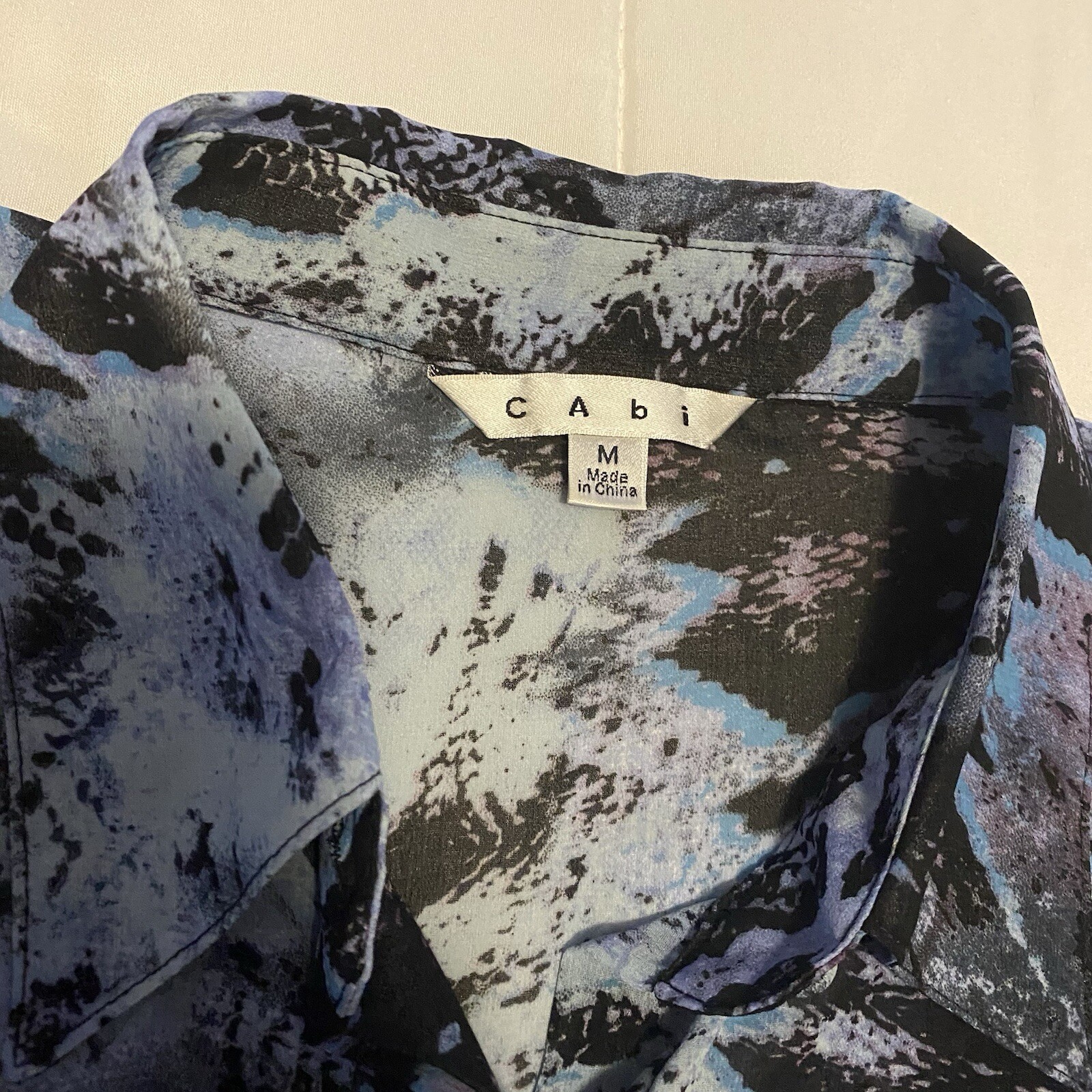 CAbi Python Snake Blue Blouse Top Size Medium M  … - image 2
