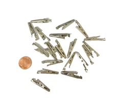 (20) Non-Insulated Steel Mini Alligator Clip Gator Clips 1/4" Jaw Opening Clamps