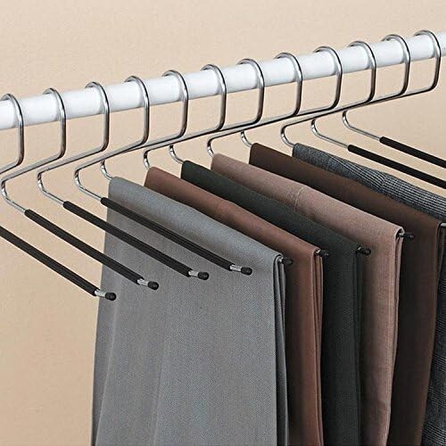 UK 12piece Set of Trouser Hangers Open Ended Pants Easy Slide Wardrobe