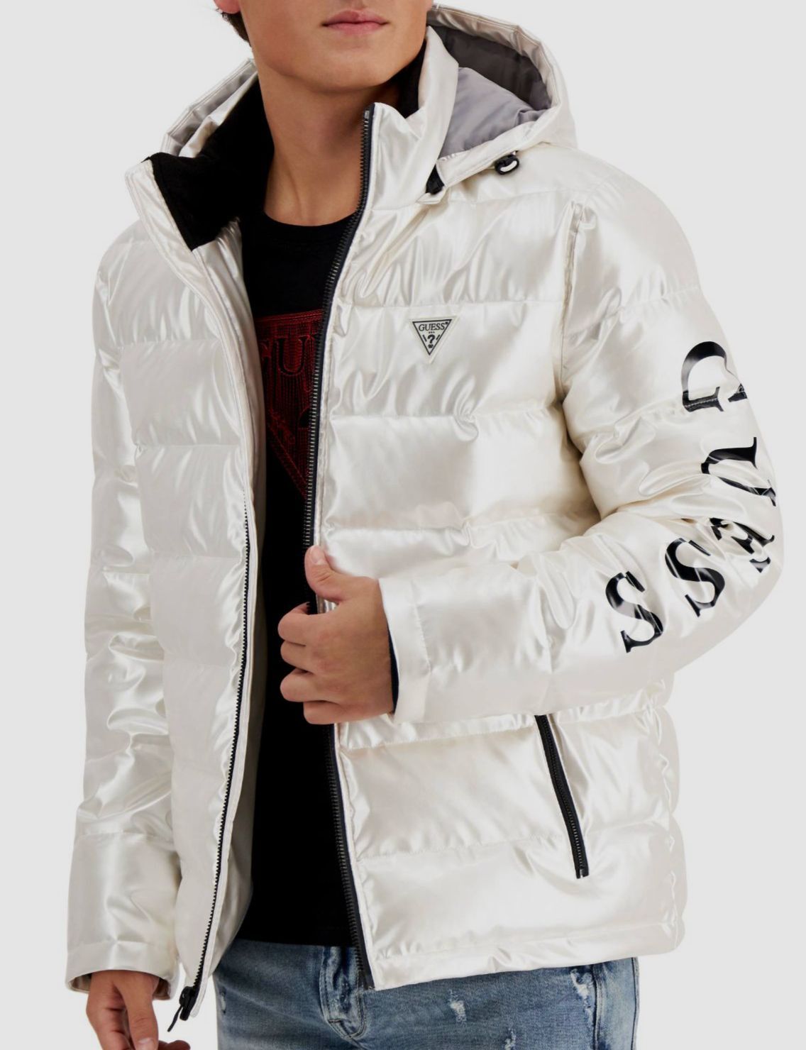 Zip Hooded Puffer Coat Jacket Size 