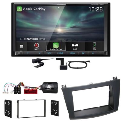 Kenwood DNX-7190DABS CarPlay Android Auto Digitalradio Einbauset für Mazda 3 BL