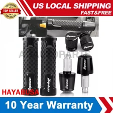 Black Grip Handlebar Balanced Plug slider Bar End Cap Cover For SUZUKI Hayabusa