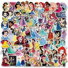 Disney Princess's Assorted Skateboard Stickers Lot Of 100 Pieces Lovely Set 