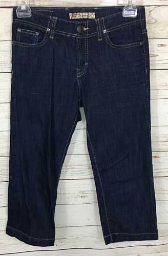 BKE Britni Dark Wash Cropped Capri 