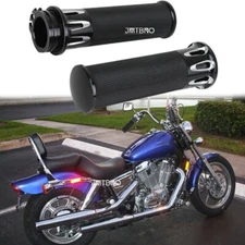 Black Motorcycle 1" Hand Grips Handle Bar Handlebar For Honda Shadow 1100 900 US