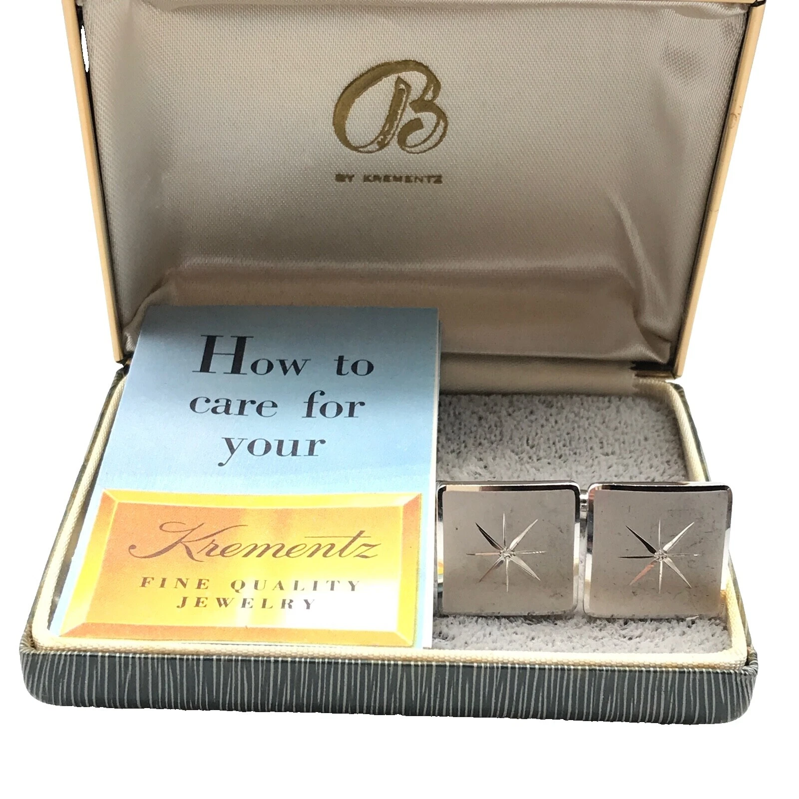 Sterling Silver Richard Krementz Gemstones Cufflinks for Men