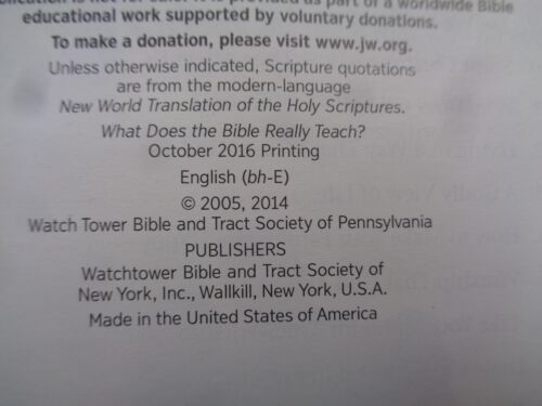 "WHAT DOES THE BIBLE REALLY TEACH?". 2016. 223 pages. Paperback. Watchtower - Picture 8 of 12