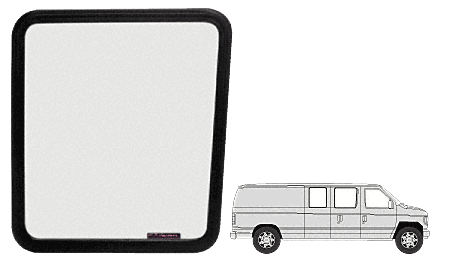 Fixed 60% Window - Side Hinged Door 1992+ Ford Vans 19-9/16" x 21-1/4" Dark So - Picture 2 of 2