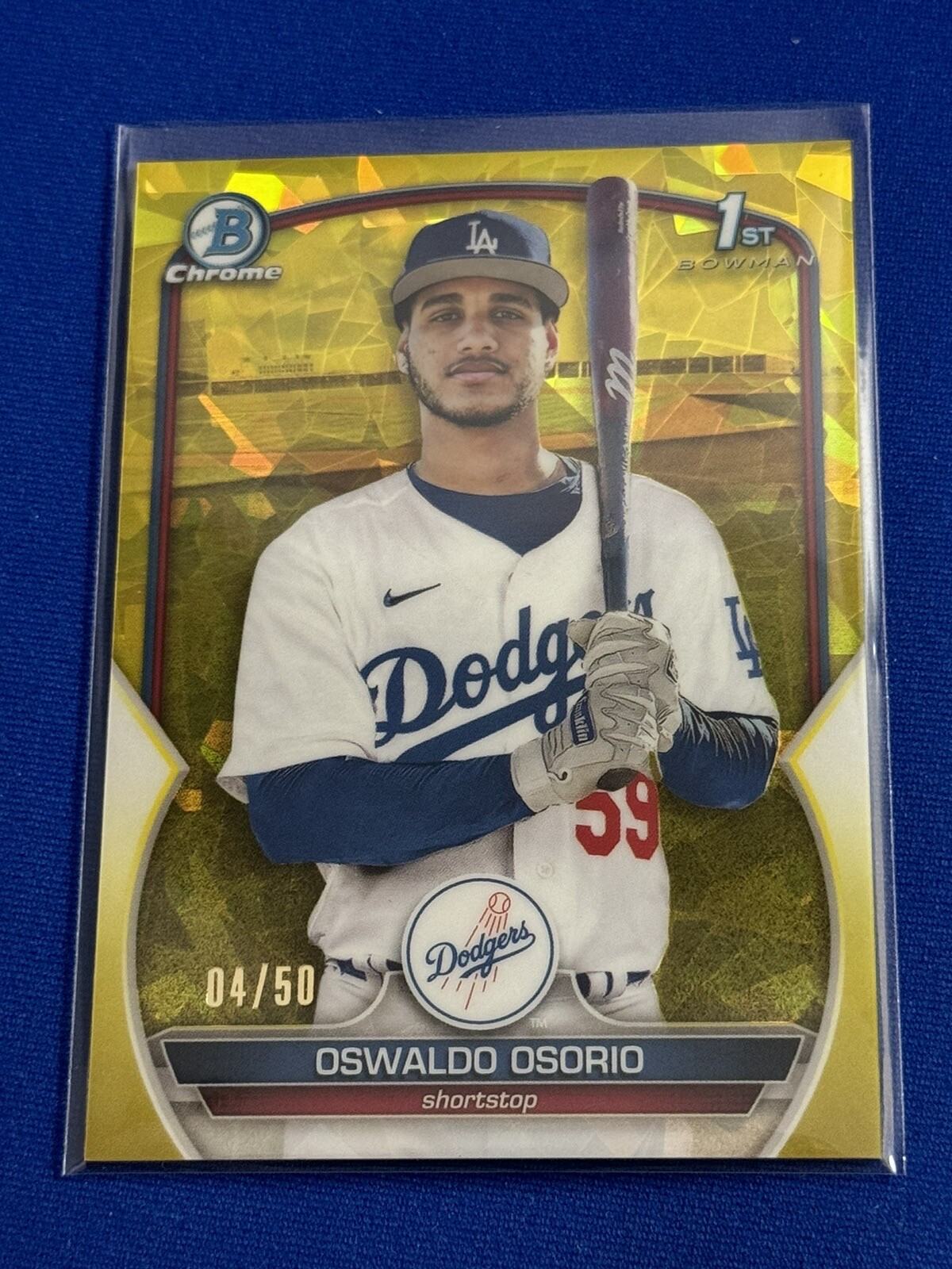 2023 Bowman Chrome Sapphire Oswaldo Osorio Yellow Gold /50 BCP-152 Dodgers