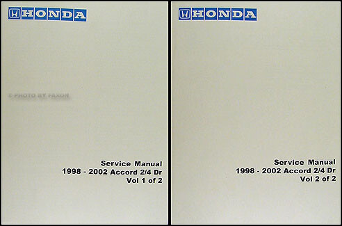 Honda Accord Shop Manual 2002 2001 2000 1999 1998 Repair Service