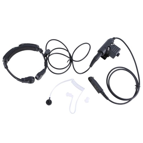 Extendable Throat Vibration PTT Mic Microphones Air Tube Earpiece Headsets - Zdjęcie 3 z 8