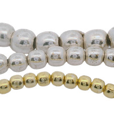 Gold Finished  Silver Plated Round Spacer Beads 2mm, 3mm, 4mm - One Strand