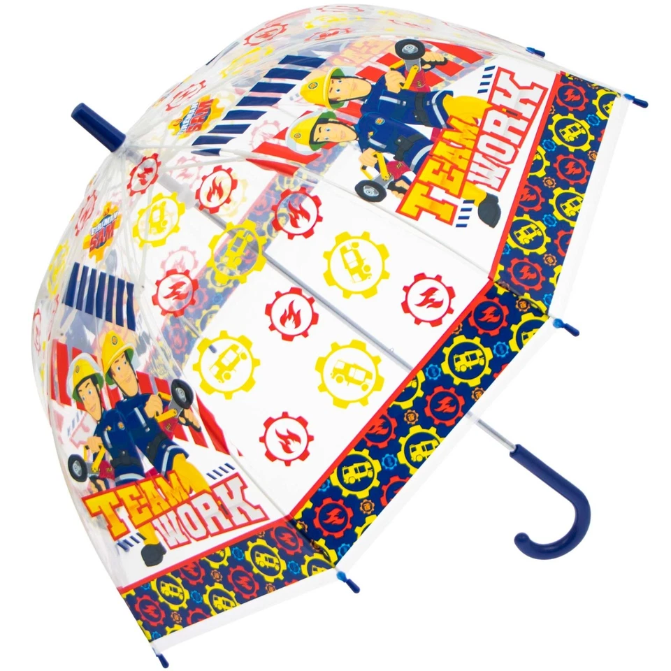 FIREMAN SAM Feuerwehrmann Sam transparenter Glockenschirm 19" Kuppel
