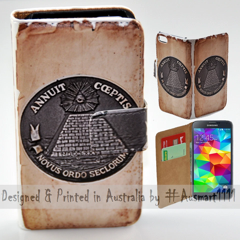 Funda tipo billetera para teléfono Samsung Galaxy/Note Series Gran Sello de EE. UU. Impresión Foto 2 de 3