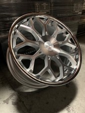 Set Of 4 - 20 Inch Staggered Giovanna Nove Ff Diamond Cut Silver Chrome Lip Rims