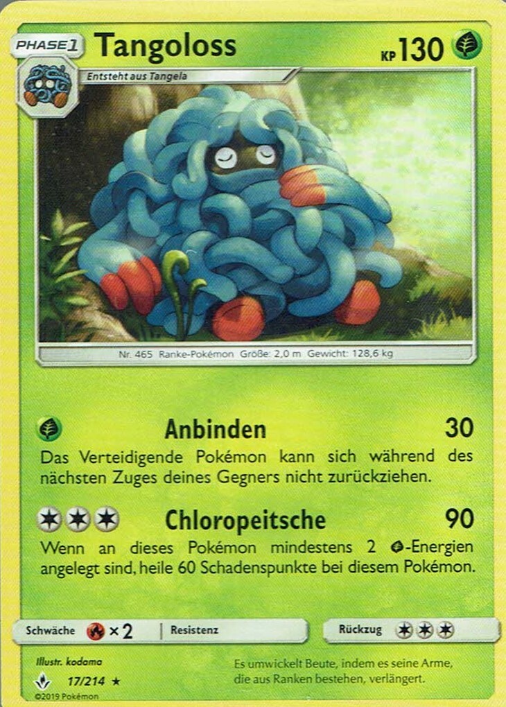 Carta De Pokémon SM10 Fuerzas En Armonía 17/214 Tangoloss