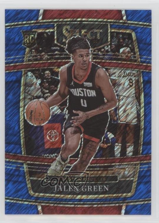 2021-22 Panini Select Concourse Blue Shimmer Prizm Jalen Green #7 Rookie RC 1pe9