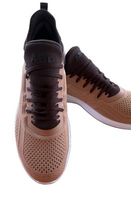 APL TechLoom Tracer M sneaker Men Sz 9.5 Tan & Brown Pull-on Comfort Luxury EUC