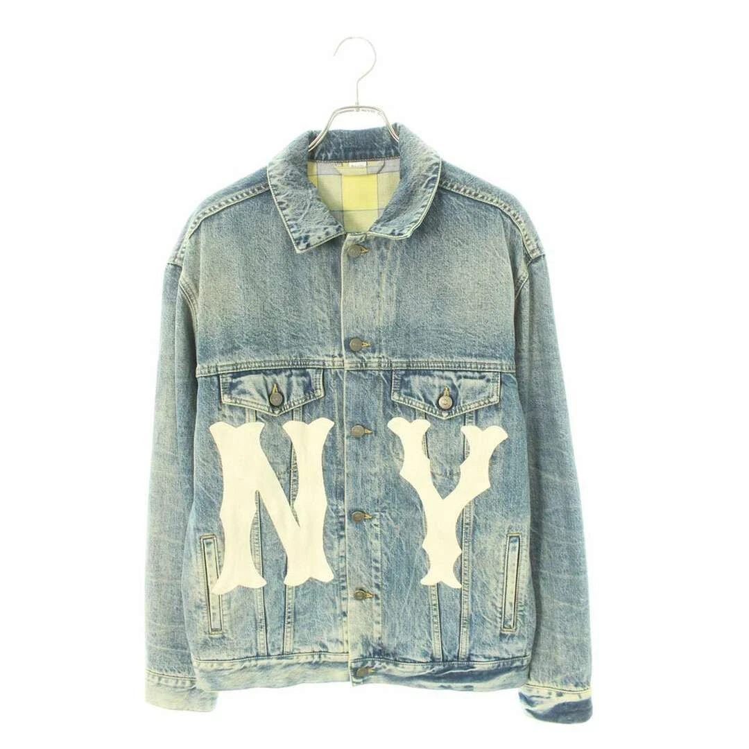 Gucci 18AW 475024 XRC85 NY New York Yankees giacca denim uomo 44 usato877f8