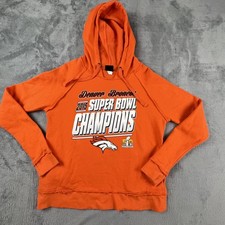 Denver Broncos Hoodie Womens Medium Orange NFL Football Super Bowl 50 Champions